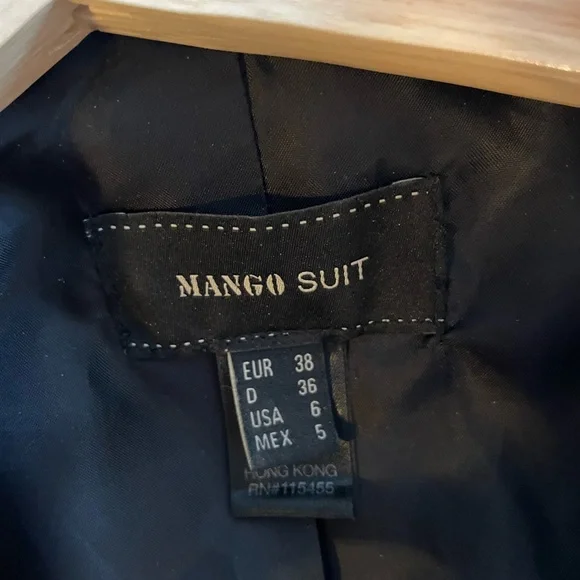 Mango | Structured Wool Suit Jacket | Grey | Size 6 | Blazer | Inner lining - Picture 5 of 9